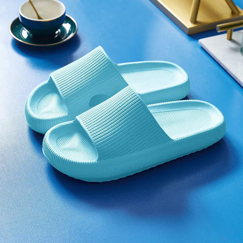 4cm Thick Sole EVA Cloud Slippers – Height Increasing Non-Slip Bathroom & Indoor Summer Sandals for Couple Home Use