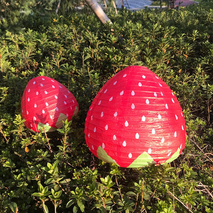 3D Strawberry Paper Lantern - Spring Strawberry Theme Party Decor for Children's Day and Baby Shower