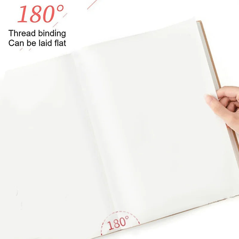 A4/A6 Thickened Leather Notebook – Soft Cover Diary Notepad with Horizontal Lines or Blank Pages, 200/416 Pages