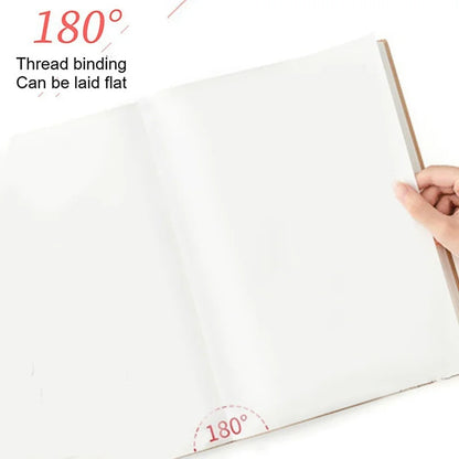 A4/A6 Thickened Leather Notebook – Soft Cover Diary Notepad with Horizontal Lines or Blank Pages, 200/416 Pages