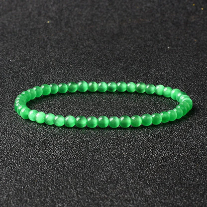 4mm Natural Stone Bead Stretch Bracelet for Men & Women – Agate Lava Handmade Reiki Crystal Jewelry