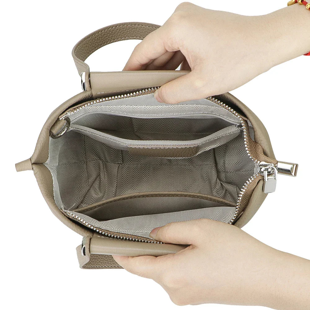 Royal Bagger Top-Handle Genuine Leather Handbag for Women – Trendy Casual Crossbody Bag with Adjustable Shoulder Strap 1859