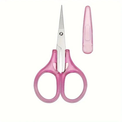 Compact Precision Craft Scissors - Sharp Stainless Steel Blades with Protective Cap for Travel, Stationery & DIY Projects