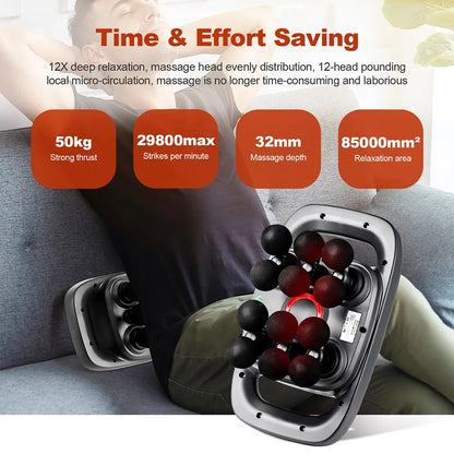 16-Head Fascia Massage Gun – High-Frequency Vibration Body Massager for Back, Waist, Neck, and Shoulders, Muscle Relief