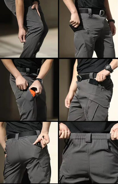 Men's Spring & Autumn Cargo Pants — Elastic Outdoor Trousers for Hiking, Trekking, Camping, Running & Cycling