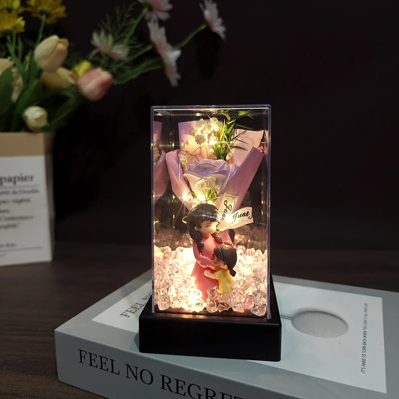 LED Eternal Rose Gift - 24K Gold Foil Flower with Glass Dome Light for Valentine’s Day, Wedding & Special Occasions