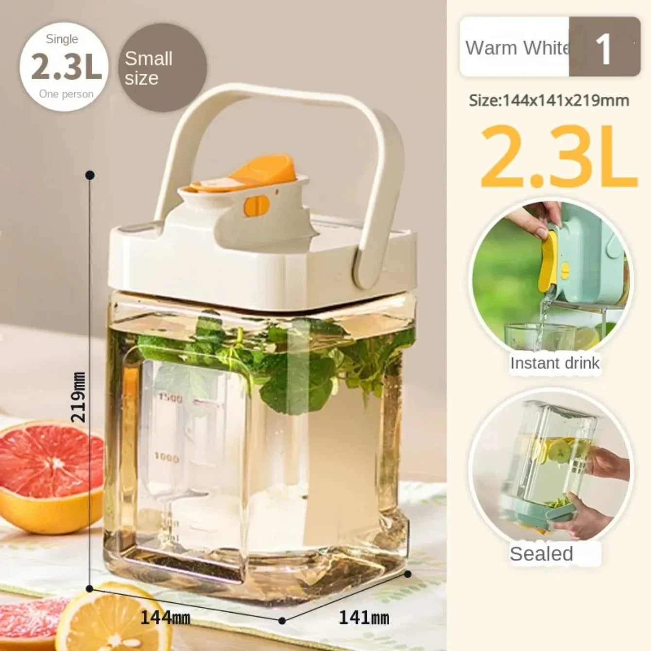 3.5L Refrigerator Water Kettle – Large Iced Beverage Dispenser with Faucet for Fruit Tea & Cold Drinks