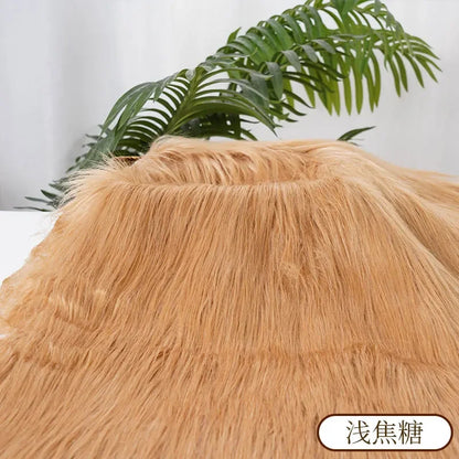 25x45cm Long Hair Faux Fur Fabric — DIY Animal Suit, Doll Hair, Beard Craft Material for Patchwork, Garment Sewing Accessories