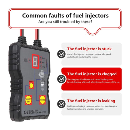 Automotive Fuel Injector Tester - Portable 4-Mode Fuel System Cleaning & Injector Flush Tool Kit