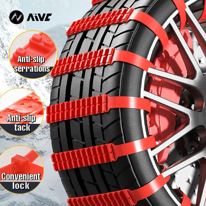 AIVC Anti-Skid Snow Chains - Universal Emergency Lockout Artifact for Car and Motorcycle Wheels, Suitable for Winter and Rough Terrain