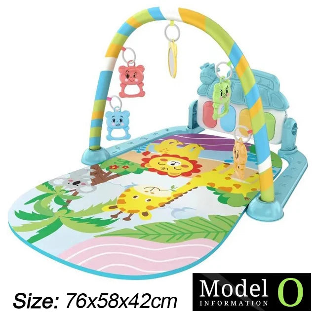 Baby Fitness Stand Music Play Gym – Newborn Piano Crawling Blanket & Pedal Activity Toy for Early Education (0-36 Months)