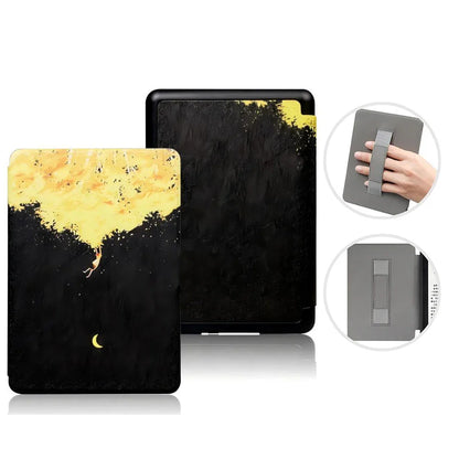 6" Kindle 11th Generation 2024 Case | PU Leather Ebook Cover with Hand Strap & Auto Wake Sleep
