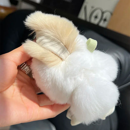 Cute Real Rex Rabbit Fur Keychain – Mini Bunny Pendant Bag Charm & Car Key Ring Plush Toy Gift for Women