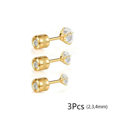 20G Titanium Stud Earrings – Hypoallergenic Tiny Cubic Zirconia Screw Back Cartilage & Tragus Piercing Jewelry