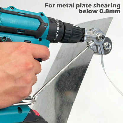 Electric Drill Cutter Attachment: Metal Double-Headed Sheet Cutting Tool - Plate Punch Shears Drill for Copper Plate