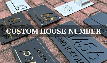 Personalized Large House Numbers Sign – Modern 3D Laser-Cut Acrylic Residential Street Number Plate