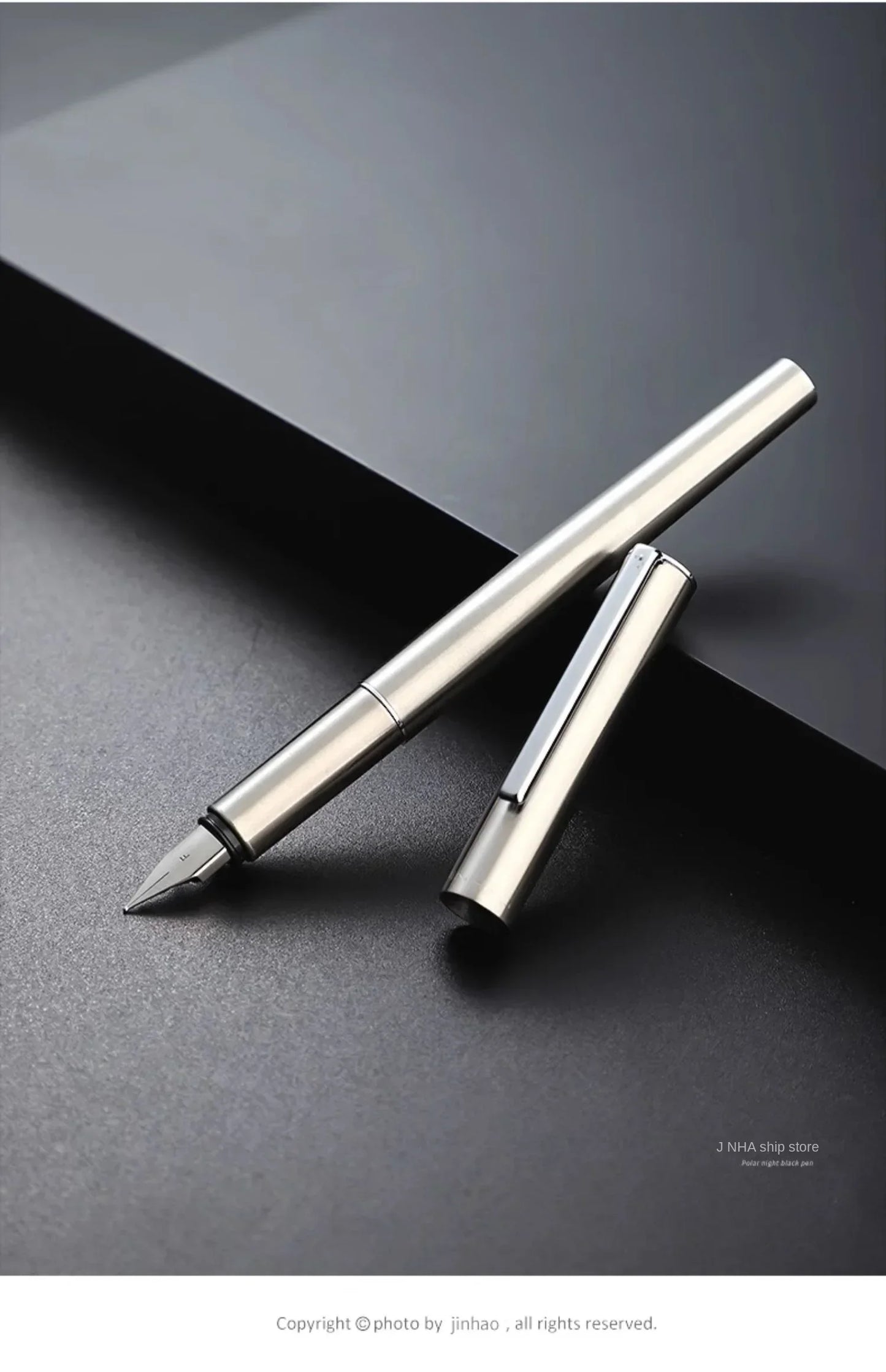 Jinhao 35 Fountain Pen — All-Steel Luxury EF/F Nib for Calligraphy, Writing, Office & School Supplies