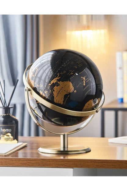 Rotating World Globe with Metal Base – Educational Geography Globe for Children, Classroom Learning Stand