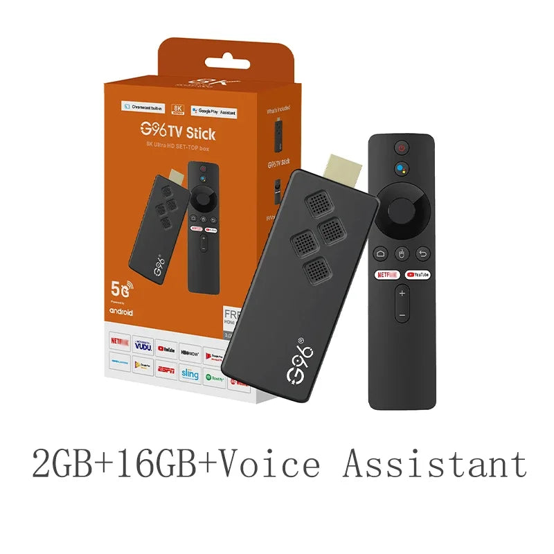 G96 Android 13.0 4K Smart TV Stick – H313, 2GB RAM 16GB ROM, Dual WiFi, Infrared Remote, High-Performance ATV Streaming Device