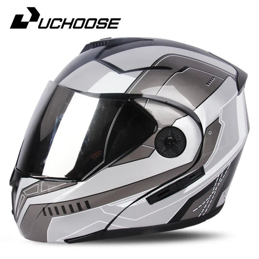 2024 Unisex Modular Motorcycle Helmet – Full Face Flip-Up Dual Lens Racing Helmet for Men & Women