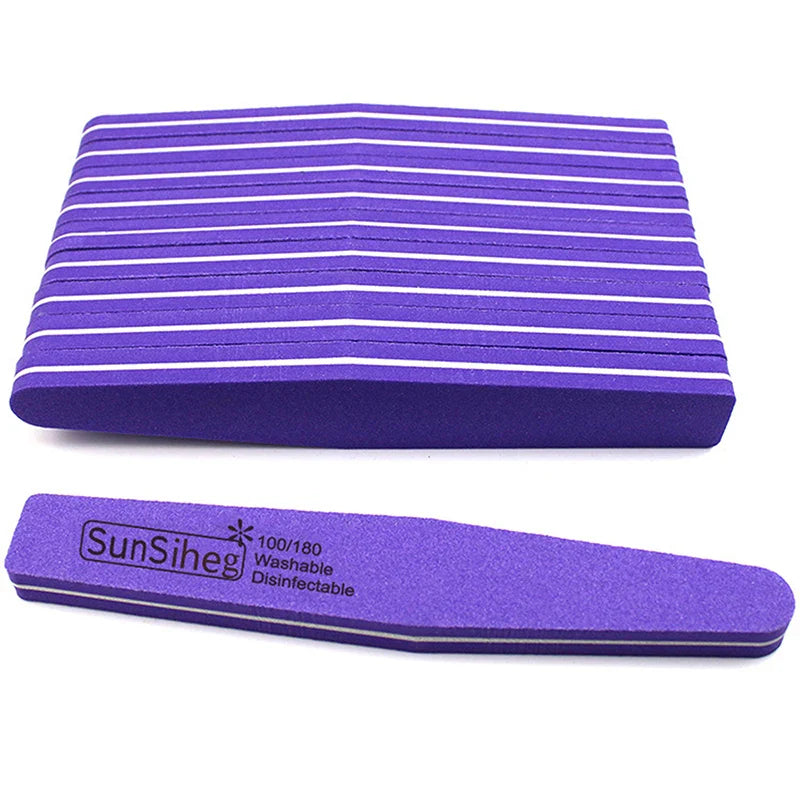 10PCS Double-Sided Nail File Blocks – Colorful Sponge Buffing, Sanding & Polishing Strips for Pedicure & Manicure Tools