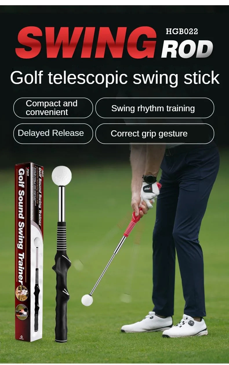 PGM Golf Retractable Swing Practice Stick – Indoor Golf Sound Assistant for Practitioners, Model HGB022