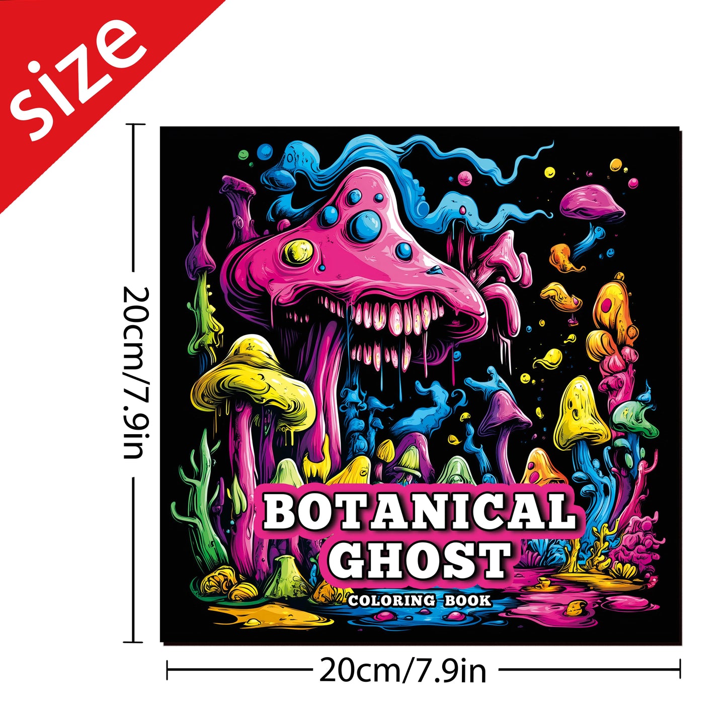 Botanical Ghost Adult Coloring Book 20 Pages - Elegant Pattern Art Book for Relaxation, Stress Relief & Creative Painting