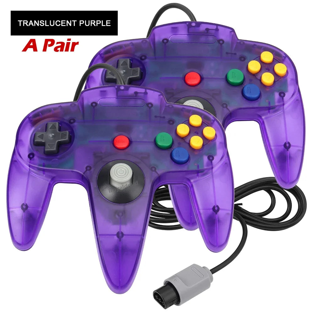 2PCS Wired Gamepad for N64 – Classic Retro Joystick Controllers for Nintendo 64 Gaming Accessories