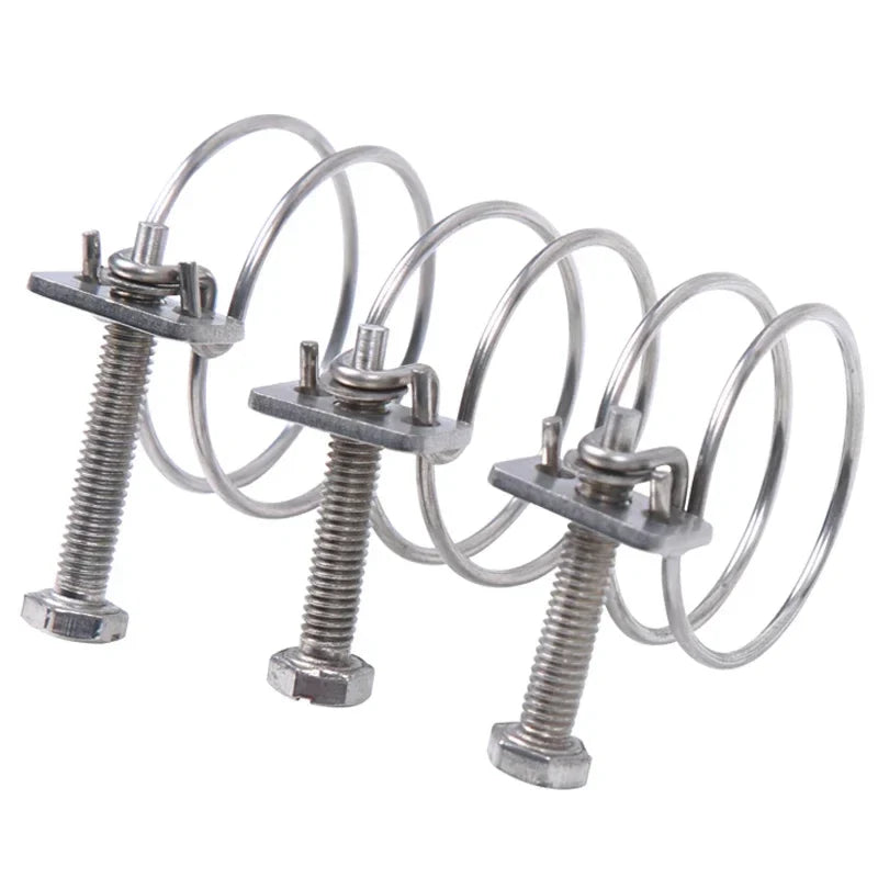 304 Stainless Steel Double Wire Throat Hoop – Adjustable Clip for UPVC Hose, Water & Ventilation Pipes