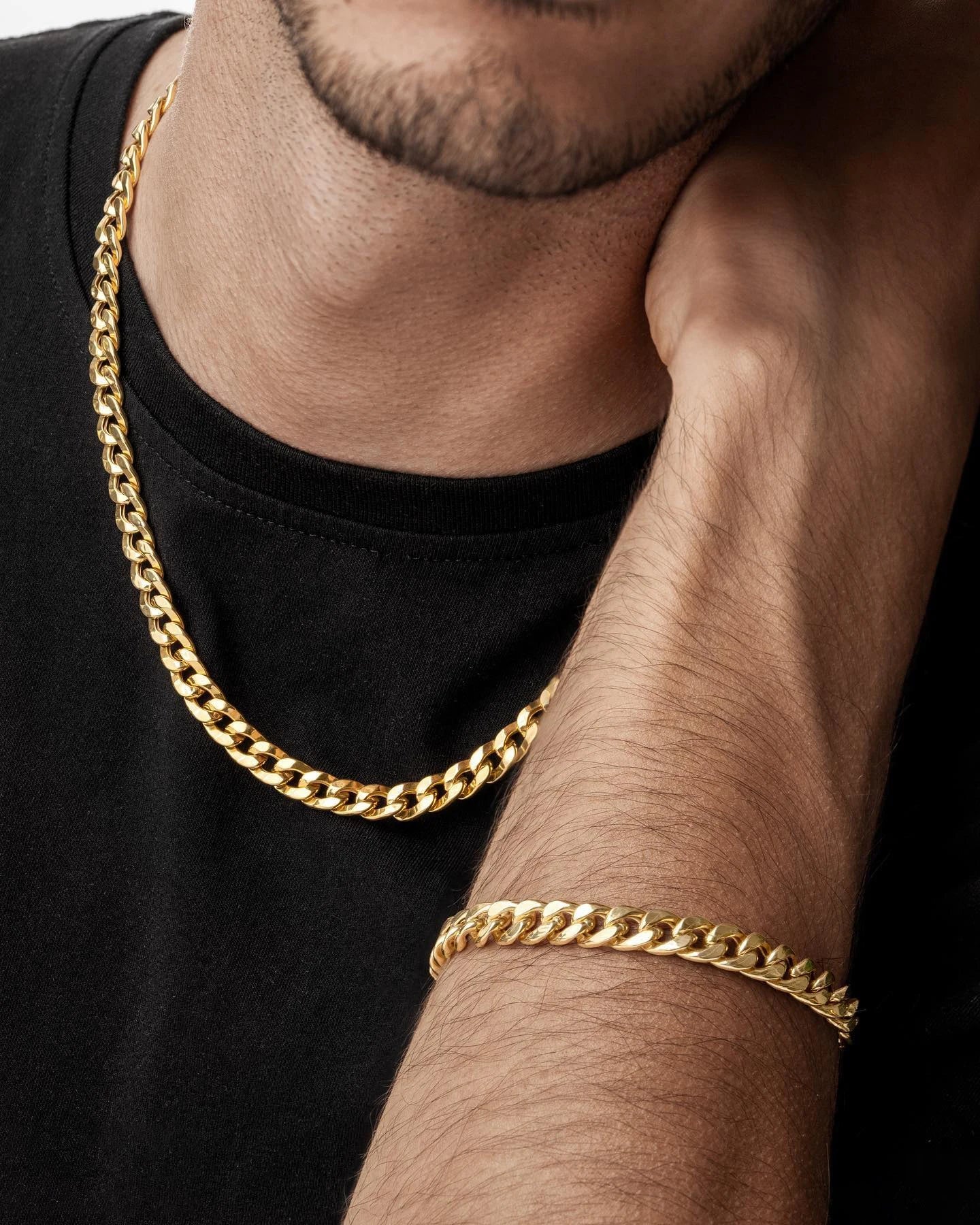 3-Piece Stainless Steel Jewelry Set – Men’s & Women’s Retro Bracelet, Necklace, Ring for Punk Hip Hop Fashion