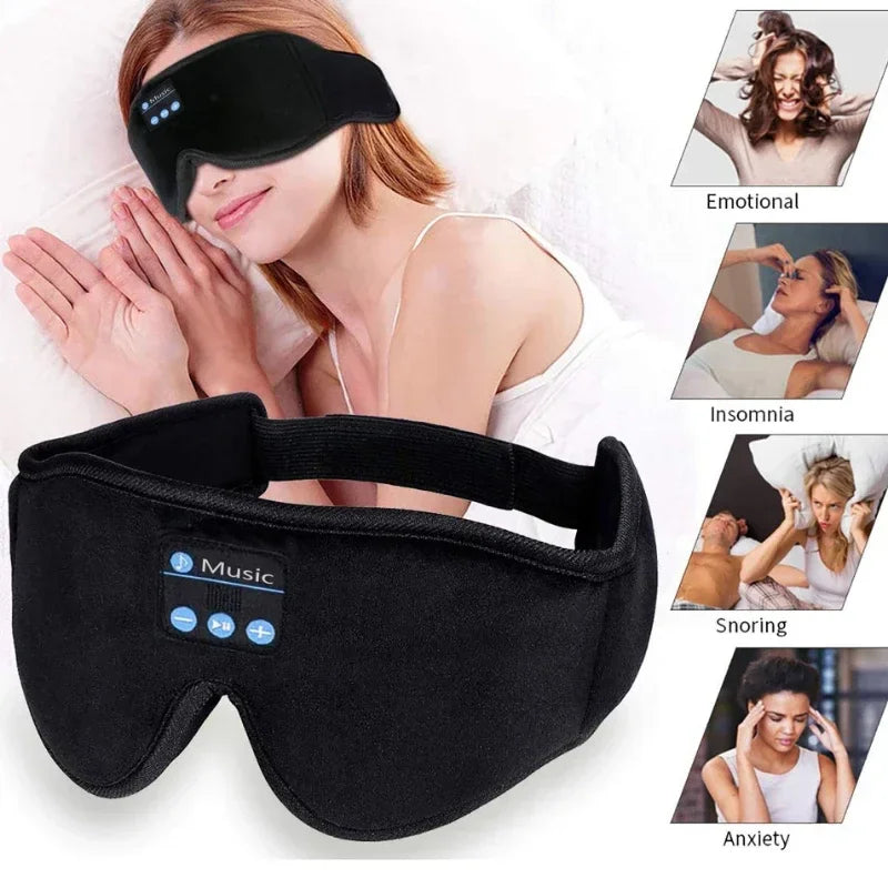 3D Eye Mask with Music Play - Bluetooth Sleeping Headphones and Built-in HD Speakers for Restful Sleep