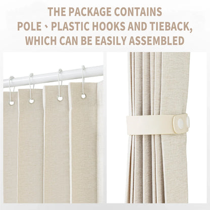Blackout Folding Door Curtain – 1 Panel Privacy Screen for Living Room, Bedroom, Kitchen, Closet, Room Divider