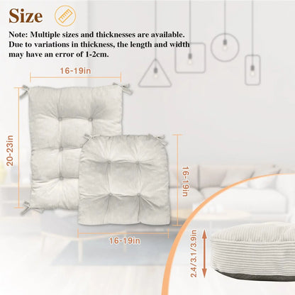 Custom Tufted Rocking Chair Cushion – Non-Slip Corduroy Seat Pad with Ties, Comfortable Indoor Rocking Chair Cushion Set
