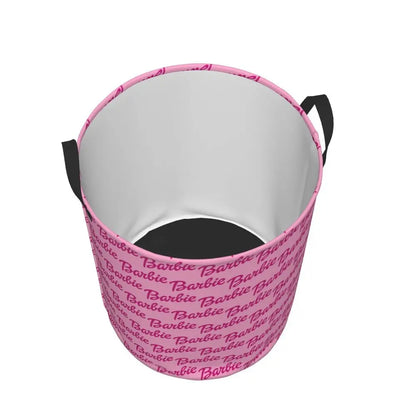 Custom Barbie Logo Laundry Basket – Collapsible Large Capacity Clothes Storage Bin, Disney Baby Hamper