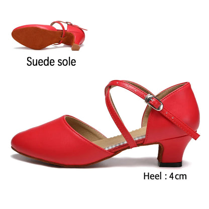 DKZSYIM Women’s Dance Shoes - Latin Tango Jazz Party Dancing Shoes with Lace-Up Closure, Suede Sole, Closed Toe & Microfiber Leather, 7 Colors