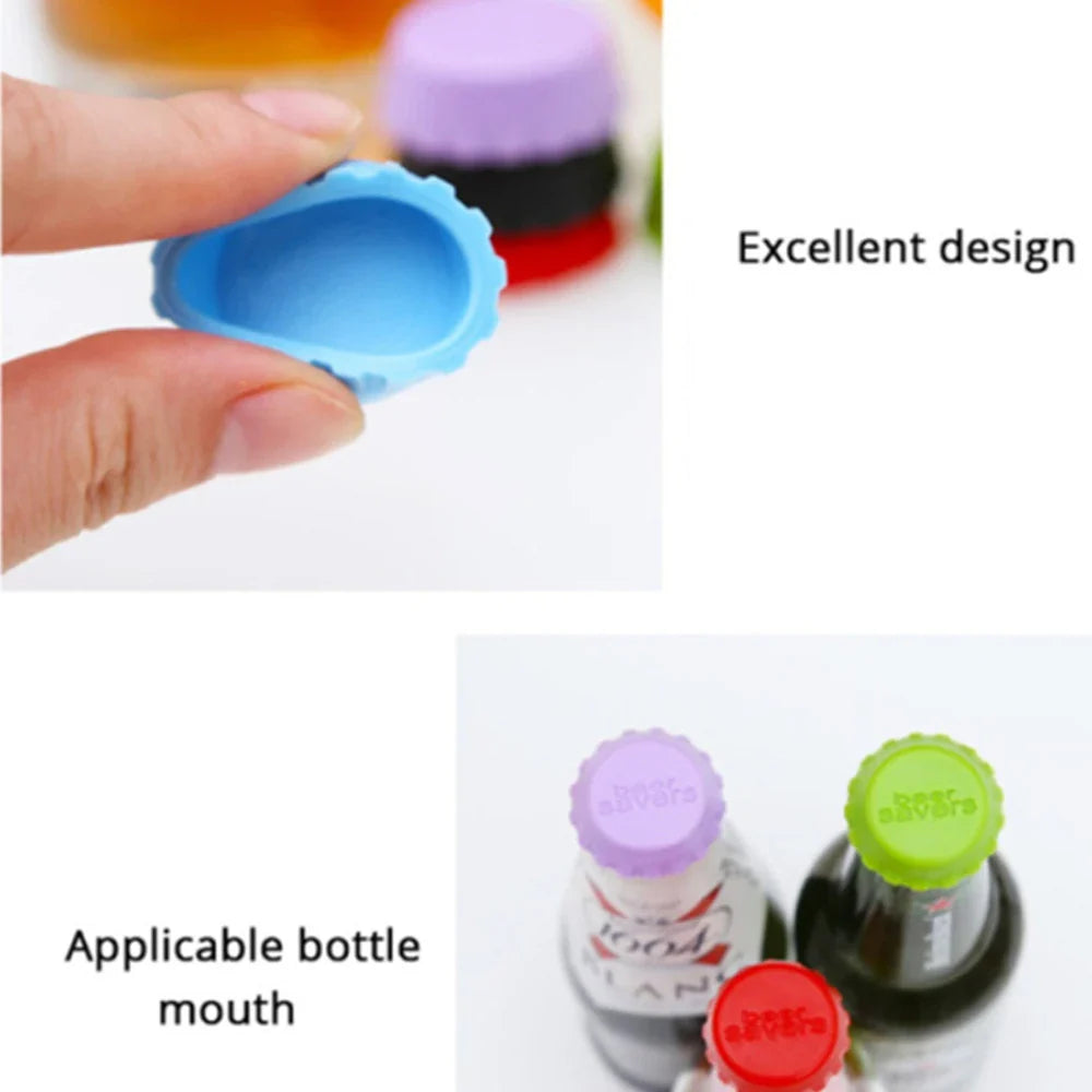 6/12/24/30pcs Reusable Silicone Bottle Caps - Fresh-Keeping Sealed Stopper for Beer, Vinegar, & Soy Sauce Bottles