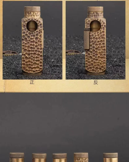 Handmade Brass Carved Trench Kerosene Lighter – Vintage Flamidor Gasoline Lighter, Heavy Men's Smoking Gift Collection