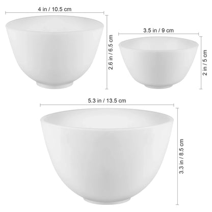 3PCS Silicone Facial Mask Bowls – Mixing & Stirring Beauty Tools for Spa and Home