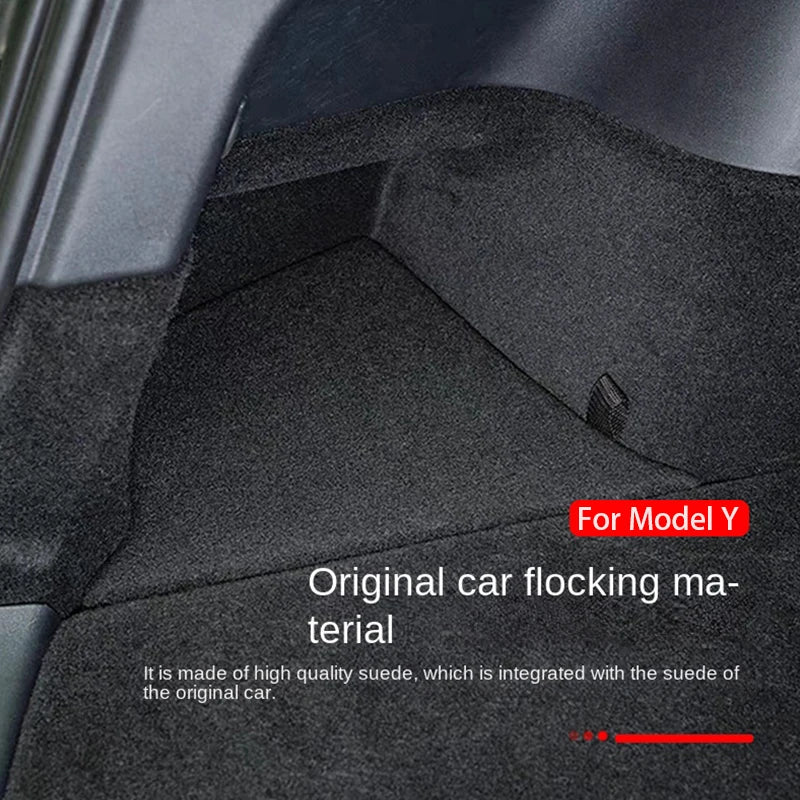 Tesla Model Y Berlin/Austin 2022-2025 Trunk Side Storage Bins – TPE Cargo Organizer with Carpet Lids