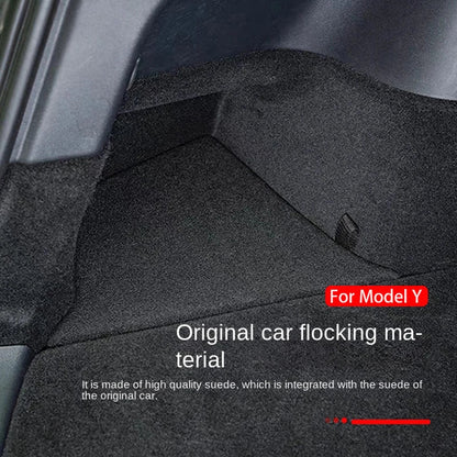 Tesla Model Y Berlin/Austin 2022-2025 Trunk Side Storage Bins – TPE Cargo Organizer with Carpet Lids