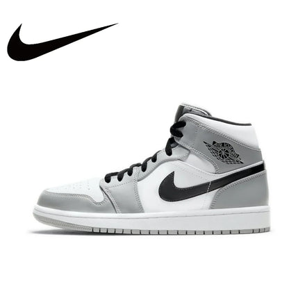 Nike Air Jordan 1 Mid – Original Retro Basketball Sneakers for Men | Classic Black & Red Colorway