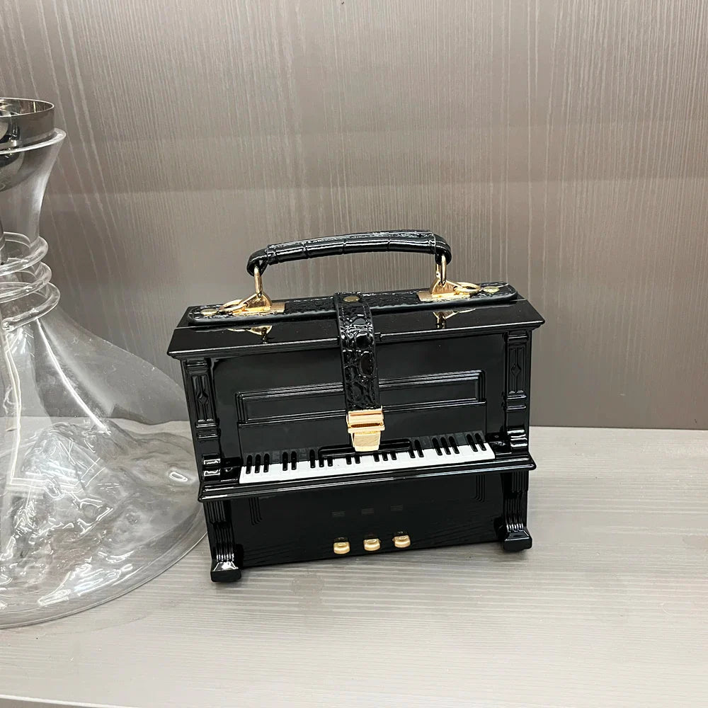 Luxury Designer Piano-Shaped Handmade Crossbody Shoulder Bag for Women – Elegant Purse, Messenger & Banquet Bag