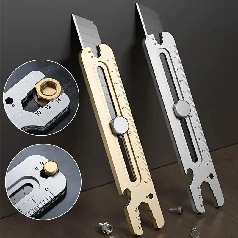 4-in-1 Multifunctional Art Knife Tool – Wallpaper Cutter, Disassembly Tool, Pen Holder, Wrench, Bottle Opener, Ruler for Students