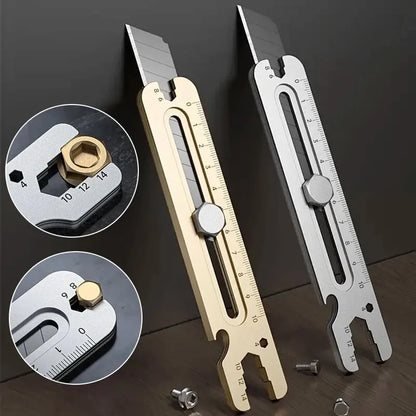 4-in-1 Multifunctional Art Knife Tool – Wallpaper Cutter, Disassembly Tool, Pen Holder, Wrench, Bottle Opener, Ruler for Students