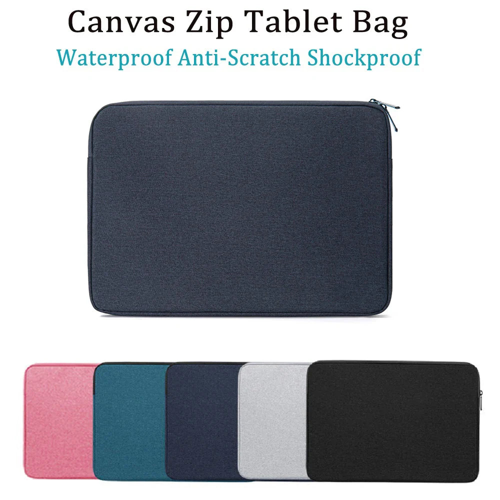 Waterproof Canvas Sleeve Bag for ZEUSLAP 16" Portable Monitor – Anti-Drop Flocking Zip Pouch Carry Case