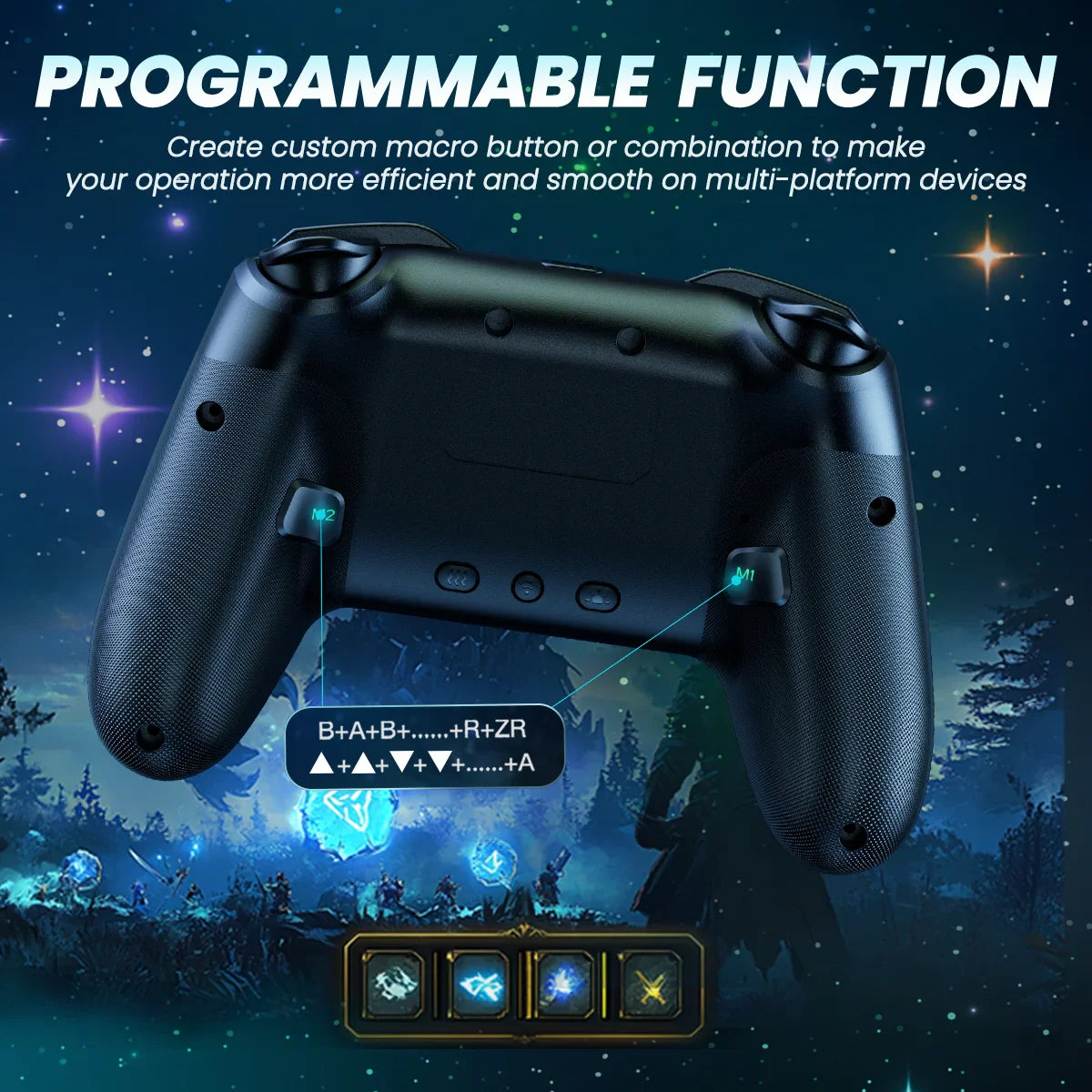 LED Star Wireless Pro Controller for Nintendo Switch, Switch Lite & OLED – Multi-Platform Bluetooth Controller for Windows, iOS & Android