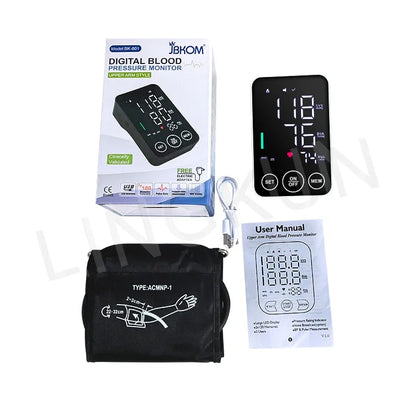 Spanish Voice Blood Pressure Monitor – Digital Arm Sphygmomanometer with LED Big Screen Tonometer