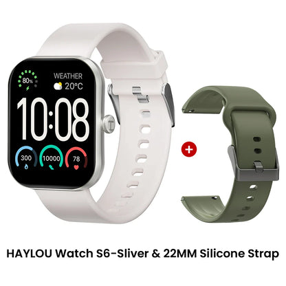 HAYLOU Watch S6 Smartwatch — 2.01" HD Display, Bluetooth Voice Calls, IP68 Waterproof Fitness Tracker