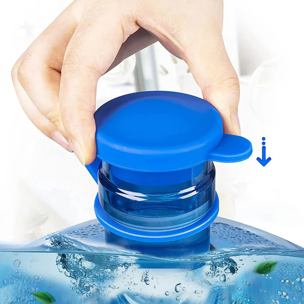 Silicone Reusable Water Jug Caps — Durable Non-Spill Bottle Covers with Inner Plug, Replacement Lid for Water Bottles