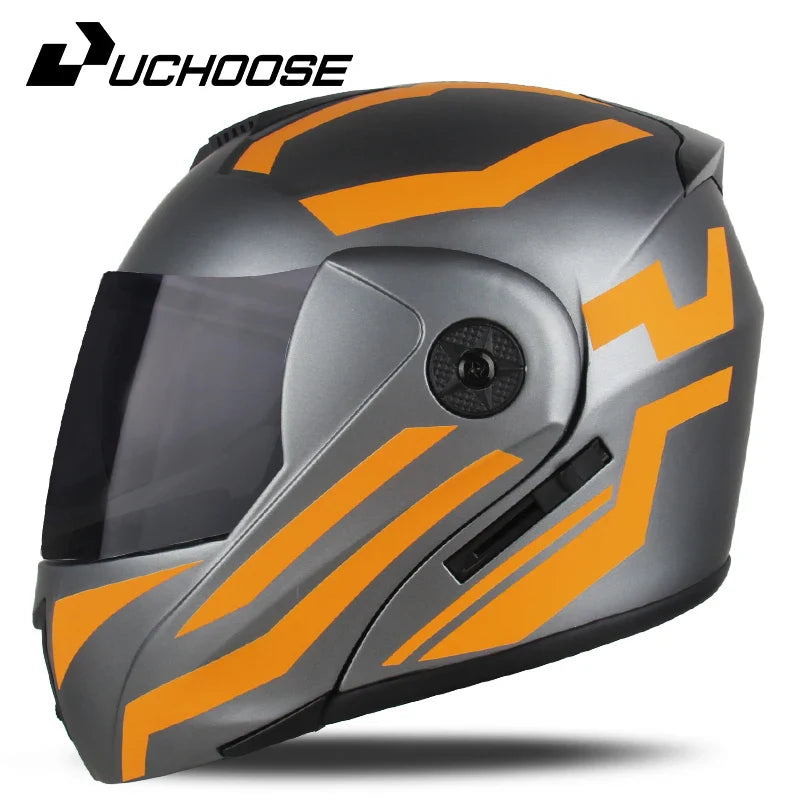 New Full Face Motorcycle Helmet – Racing Helmet with Double Sun Visor & Flip-Up Double Lens for Men & Women, DOT Certified